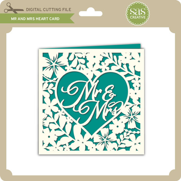 Mr and Mrs Heart Card