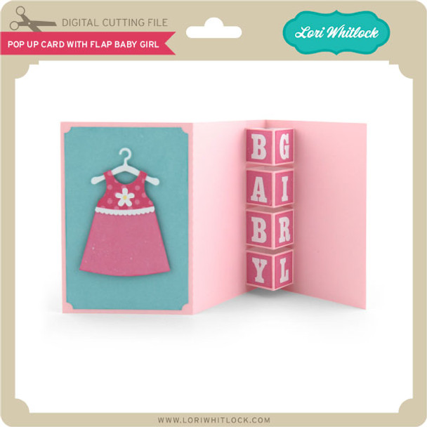 Pop Up Card with Flap Baby Girl