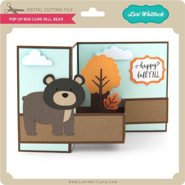 Pop Up Box Card Fall Bear