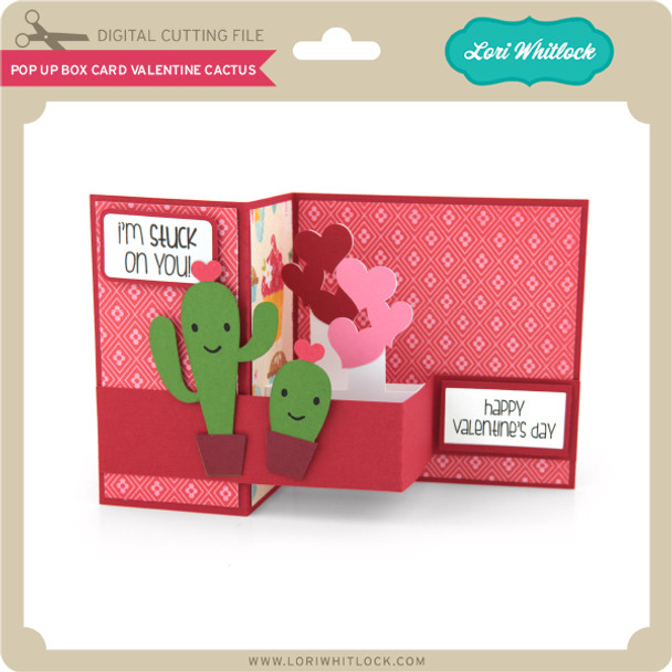 Pop Up Box Card Valentine Cactus