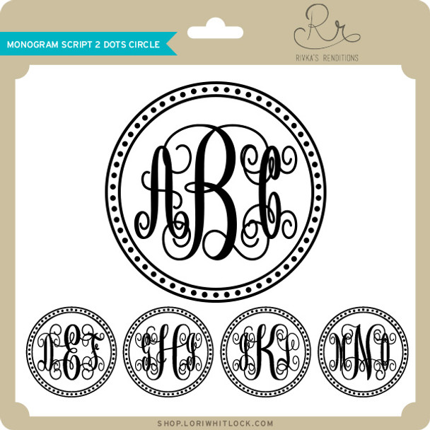 Monogram Script 2 Dots Circle