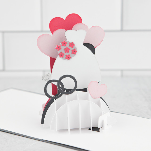 A2 Sliceform Pop Up Card Wedding Dress - Lori Whitlock's SVG Shop