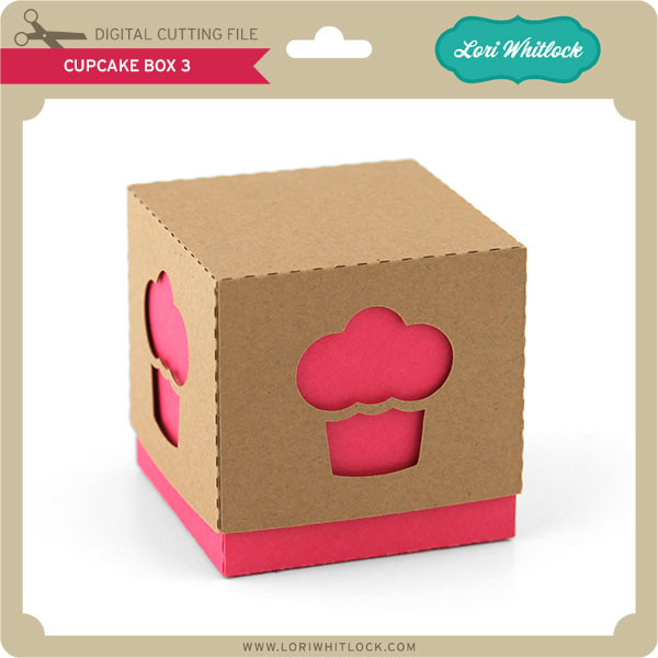 4 Cupcakes Box Lori Whitlock's SVG Shop