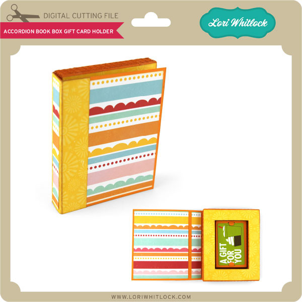 Accordion Book Box Gift Card Holder Lori Whitlock's SVG Shop
