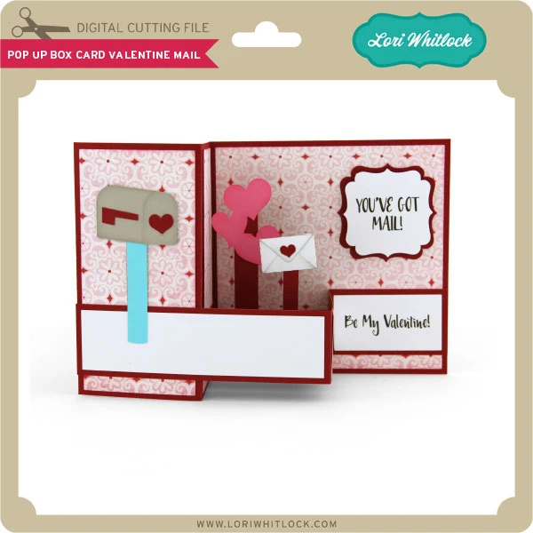Pop Up Box Card Valentine Mail - Lori Whitlock's SVG Shop