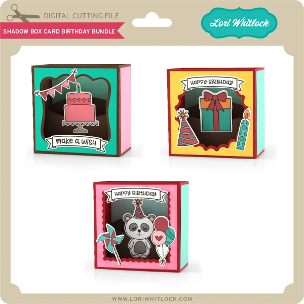 Shadow Box Card Birthday Bundle - Lori Whitlock's SVG Shop