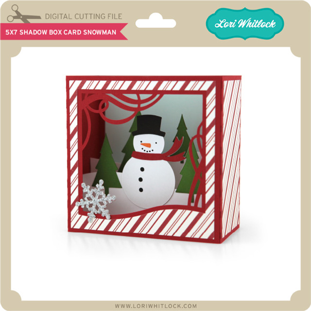 Shadow Box Card Snowman - Lori Whitlock's SVG Shop