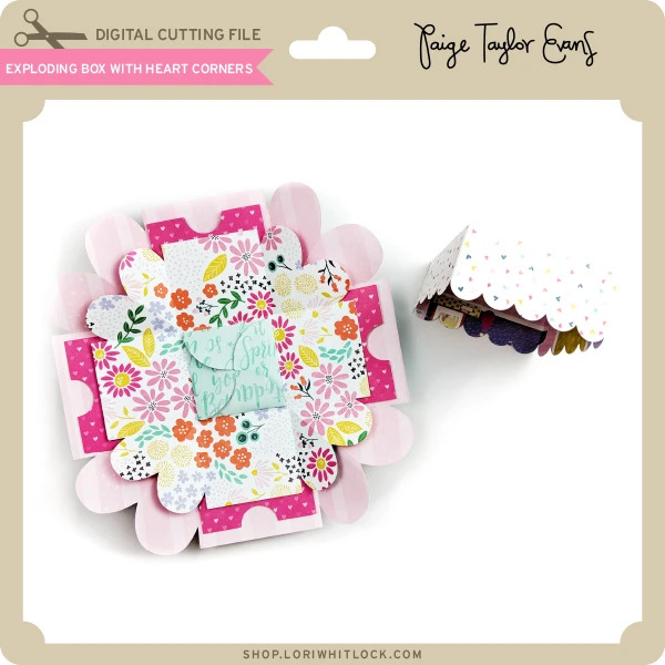 Exploding Box with Heart Corners - Lori Whitlock's SVG Shop