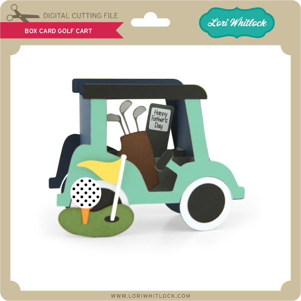 Box Card Golf Cart Lori Whitlock's SVG Shop