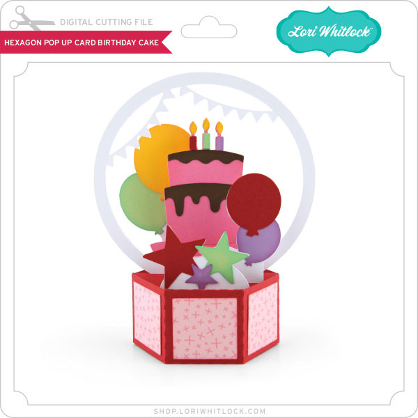 Pop Up Box Card Birthday Cake Lori Whitlock's SVG Shop