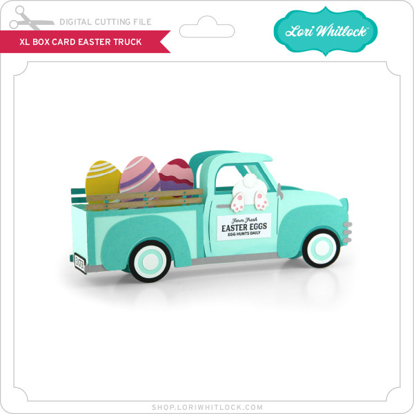 XL Box Card Easter Truck - Lori Whitlock's SVG Shop