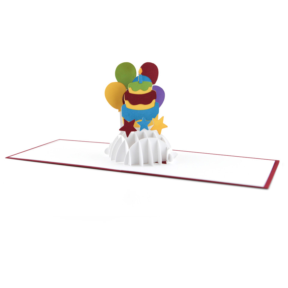 A2 Sliceform Pop Up Card Birthday Cake 2 - Lori Whitlock's SVG Shop