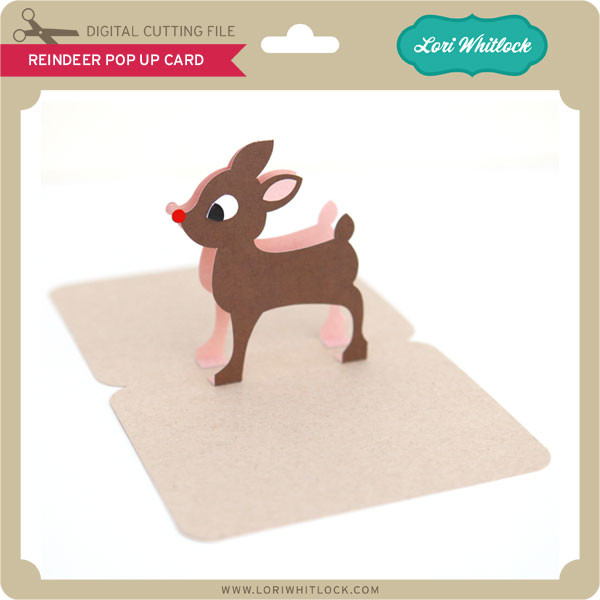 Pop Up Box Card Reindeer - Lori Whitlock's SVG Shop