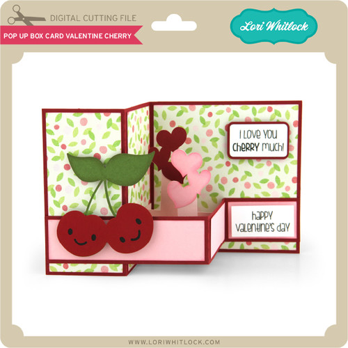 Pop Up Box Card Valentine Cherry - Lori Whitlock's SVG Shop