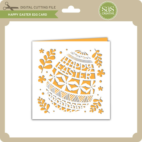 Happy Easter Egg Card - Lori Whitlock's SVG Shop