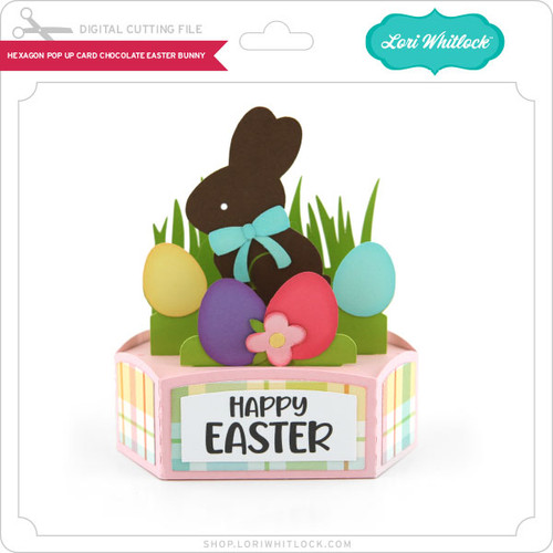 Hexagon Pop Up Card Chocolate Easter Bunny - Lori Whitlock's SVG Shop