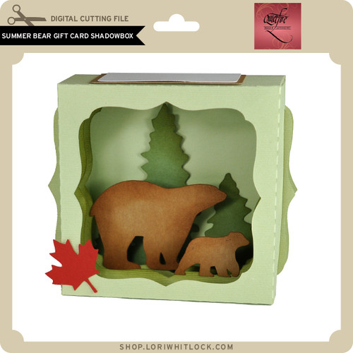 Summer Bear Gift Card Shadowbox - Lori Whitlock's SVG Shop