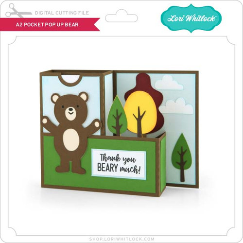 A2 Pocket Pop Up Card Bear - Lori Whitlock's SVG Shop
