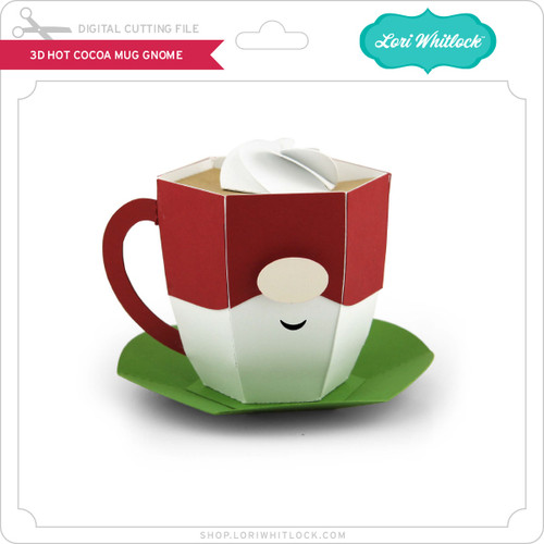 3D Hot Cocoa Mug Penguin - Lori Whitlock's SVG Shop