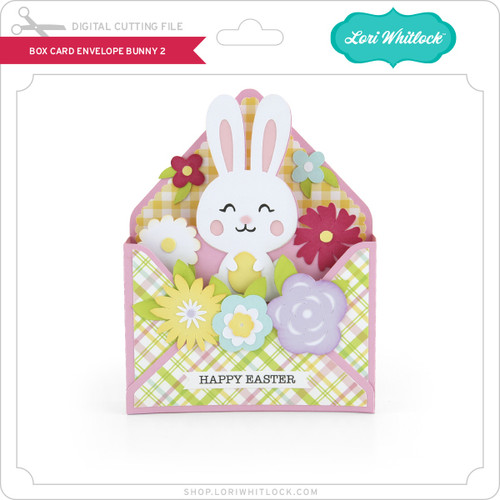 Box Card Envelope Bunny 2 - Lori Whitlock's SVG Shop