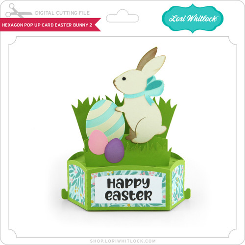 Hexagon Pop Up Card Easter Bunny 2 - Lori Whitlock's SVG Shop