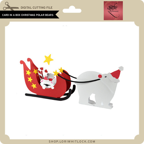 Card in a Box Christmas Polar Bears - Lori Whitlock's SVG Shop