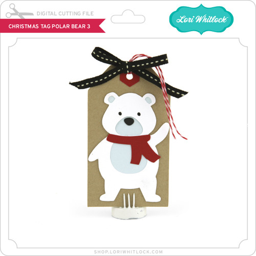 Christmas Tag Polar Bear 3 - Lori Whitlock's SVG Shop