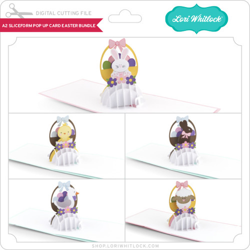 A2 Sliceform Pop Up Card Easter Bundle - Lori Whitlock's SVG Shop
