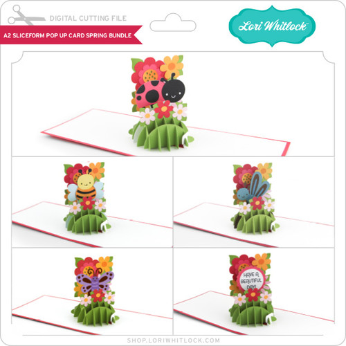 A2 Sliceform Pop Up Card Spring Bundle - Lori Whitlock's SVG Shop