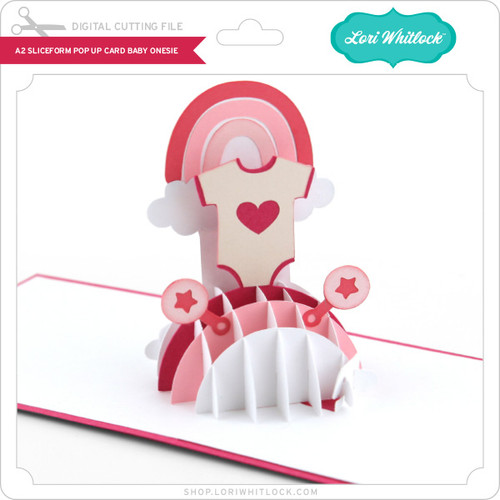 A2 Sliceform Pop Up Card Baby Onesie - Lori Whitlock's SVG Shop