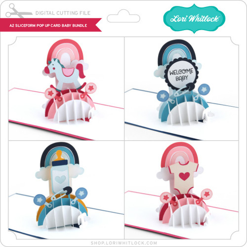 A2 Sliceform Pop Up Card Baby Bundle - Lori Whitlock's SVG Shop