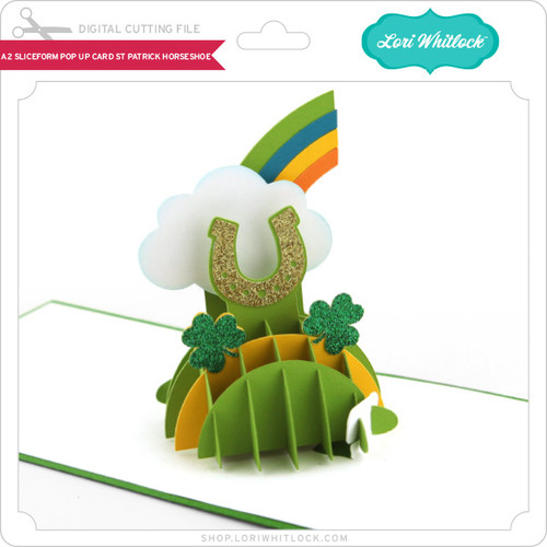 A2 Sliceform Pop Up Card St Patrick Horseshoe - Lori Whitlock's SVG Shop