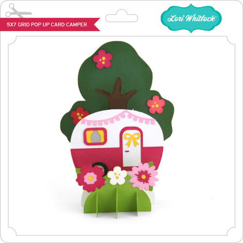 5x7 Grid Pop Up Card Camper - Lori Whitlock's SVG Shop