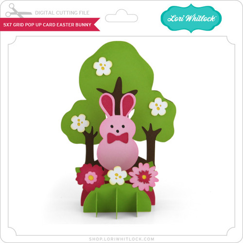 5x7 Grid Pop Up Card Easter Bunny - Lori Whitlock's SVG Shop