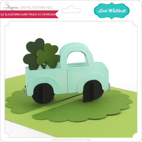 A2 Sliceform Card Truck St Patrick - Lori Whitlock's SVG Shop