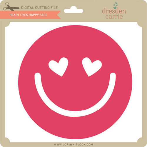 Heart Eyes Happy Face - Lori Whitlock's SVG Shop
