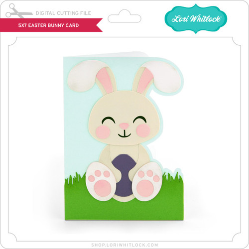 5x7 Easter Bunny Card - Lori Whitlock's SVG Shop