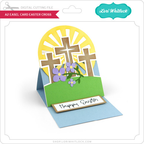 A2 Easel Card Easter Cross - Lori Whitlock's SVG Shop