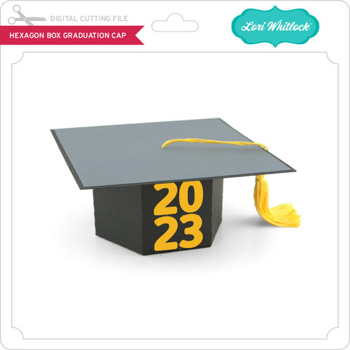 Hexagon Box Graduation Cap 2 - Lori Whitlock's SVG Shop