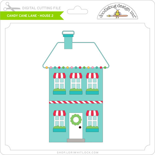 Candy Cane Lane House 2 Lori Whitlock's SVG Shop