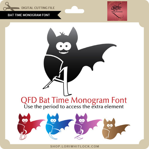 Bat Time Monogram Font - Lori Whitlock's SVG Shop