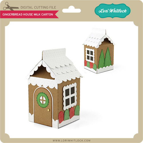 Gingerbread House Milk Carton - Lori Whitlock's SVG Shop