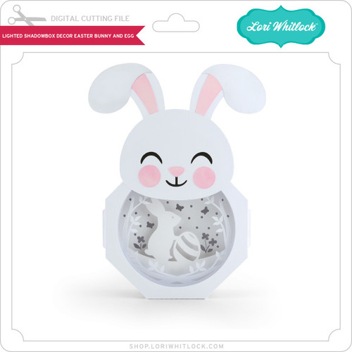 Lighted Shadowbox Decor Easter Bunny And Egg - Lori Whitlock's SVG Shop