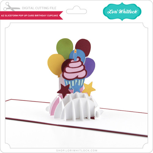 A2 Sliceform Pop Up Card Birthday Cupcake Lori Whitlocks Svg Shop