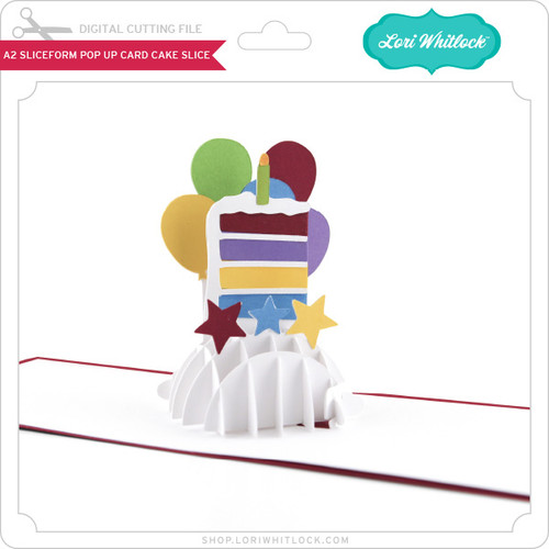 A2 Sliceform Pop Up Card Cake Slice - Lori Whitlock's SVG Shop