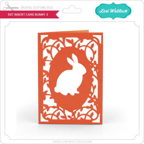 5X7 Insert Card Bunny 3 - Lori Whitlock's SVG Shop