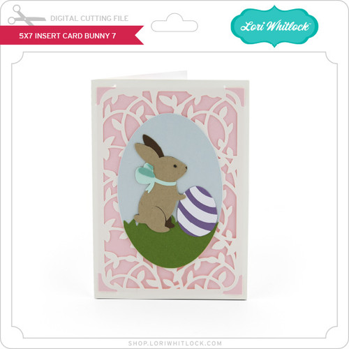 5X7 Insert Card Bunny 6 - Lori Whitlock's SVG Shop