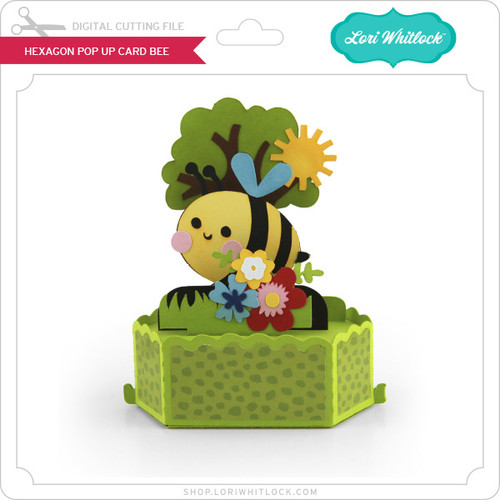 Hexagon Pop Up Card Bee - Lori Whitlock's SVG Shop