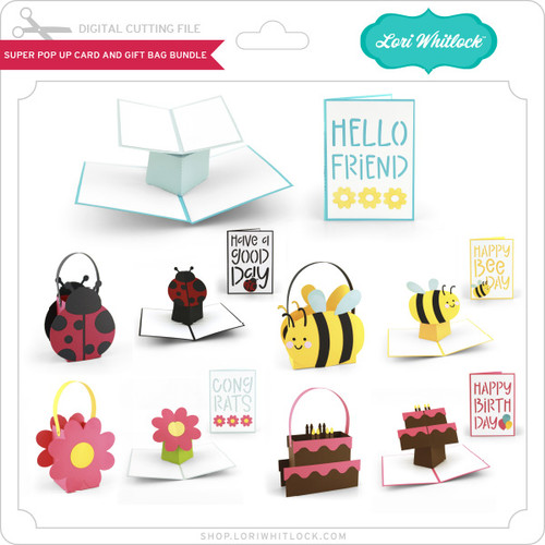 Super Pop Up Card Book and Gift Bag Bundle - Lori Whitlock's SVG Shop