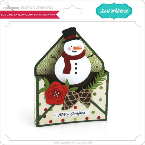 Box Card Envelope Christmas Snowman - Lori Whitlock's SVG Shop